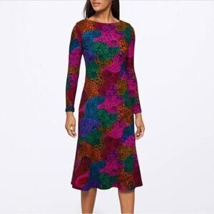 FARM Rio Rainbow Mix Jersey Organic Cotton Midi Dress